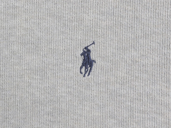 90s ポロ ラルフローレン リブ編み コットン ニット フード パーカー メンズ XL / オールド 前V スウェット セーター プルオーバー グレー