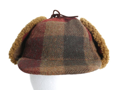 80s USA製 Seifter Associates ボア 耳当て付き キャップ メンズ レディース L 帽子 ヴィンテージ チェック ウール 中綿 ライナー ボンバー