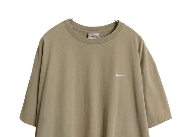 00s ナイキ スモール スウッシュ 刺繍 半袖 Tシャツ メンズ XL / オールド ヘビーウェイト コットン ワンポイント カットソー 大きいサイズ