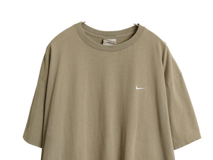 00s ナイキ スモール スウッシュ 刺繍 半袖 Tシャツ メンズ XL / オールド ヘビーウェイト コットン ワンポイント カットソー 大きいサイズ