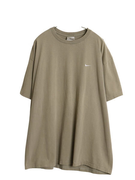 00s ナイキ スモール スウッシュ 刺繍 半袖 Tシャツ メンズ XL / オールド ヘビーウェイト コットン ワンポイント カットソー 大きいサイズ