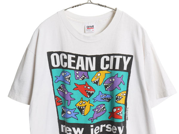 90s USA製 BIG HEAD designs アート イラスト プリント 半袖 Tシャツ メンズ L 古着 オールド キャラクター グラフィック シングルステッチ
