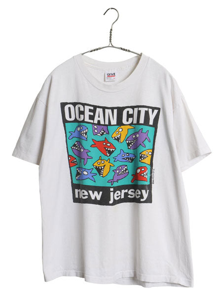 90s USA製 BIG HEAD designs アート イラスト プリント 半袖 Tシャツ メンズ L 古着 オールド キャラクター グラフィック シングルステッチ