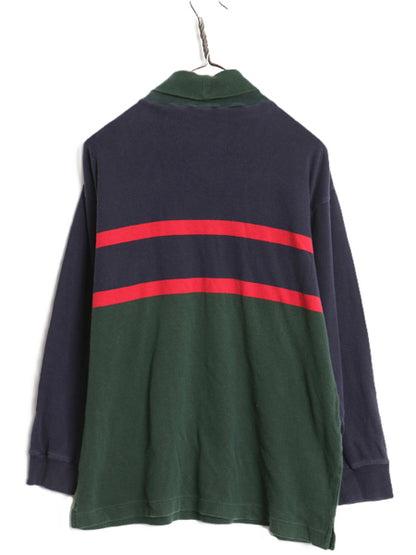 90s オールド ギャップ タートルネック ボーダー 長袖 Tシャツ メンズ M ロンT カットソー ストレッチ スムース コットン シングルステッチ