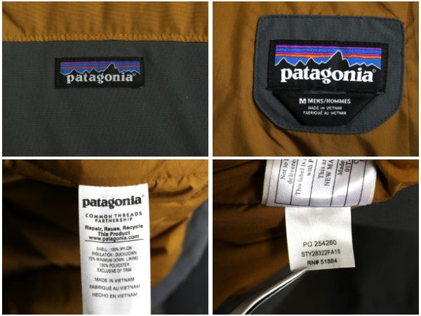 パタゴニア ビビー ダウン ジャケット メンズ M 古着 600フィル ジャンパー ブルゾン フルジップ ナイロン キャンバス ツートン アウトドア
