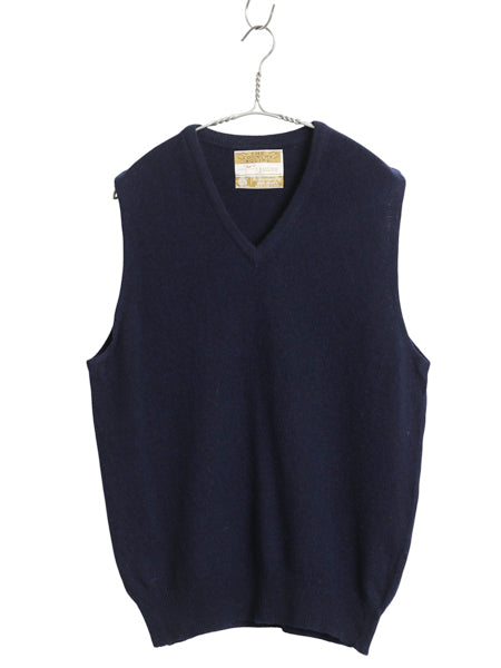 70s USA製 ジャンセン ウール ニット ベスト メンズ M / ヴィンテージ Vネック セーター 重ね着 無地 ノースリーブ ジレ シンプル きれいめ