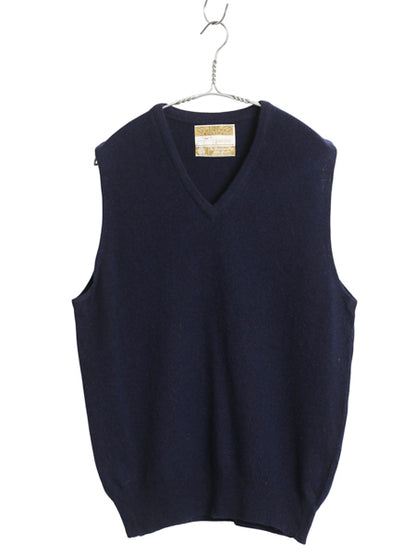 70s USA製 ジャンセン ウール ニット ベスト メンズ M / ヴィンテージ Vネック セーター 重ね着 無地 ノースリーブ ジレ シンプル きれいめ