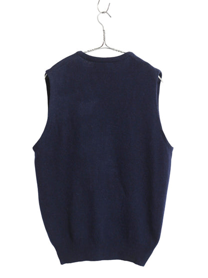 70s USA製 ジャンセン ウール ニット ベスト メンズ M / ヴィンテージ Vネック セーター 重ね着 無地 ノースリーブ ジレ シンプル きれいめ