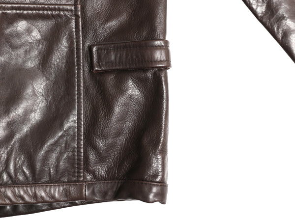 90s バナナリパブリック 本革 レザー スポーツ ジャケット メンズ L / オールド 革ジャン フルジップ シングル ライダース スイングトップ 