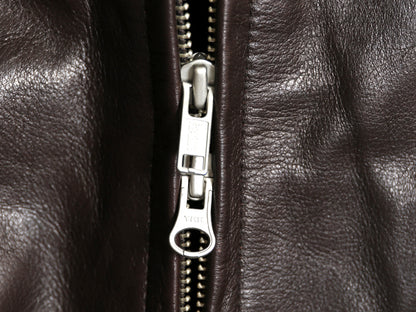 90s バナナリパブリック 本革 レザー スポーツ ジャケット メンズ L / オールド 革ジャン フルジップ シングル ライダース スイングトップ 