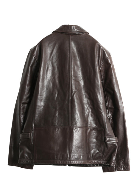 90s バナナリパブリック 本革 レザー スポーツ ジャケット メンズ L / オールド 革ジャン フルジップ シングル ライダース スイングトップ 