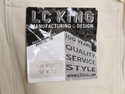 デッドストック USA製 ポインター キャンバス オーバーオール メンズ 30 32 / 新品 LC KING ペインター ワーク エプロン付き ツナギ 生成り