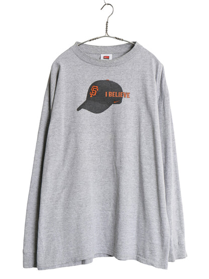 00s SF ジャイアンツ 両面 プリント 長袖 Tシャツ メンズ XL / オールド MLB オフィシャル ナイキ ロンT スウッシュ 大リーグ 大きいサイズ