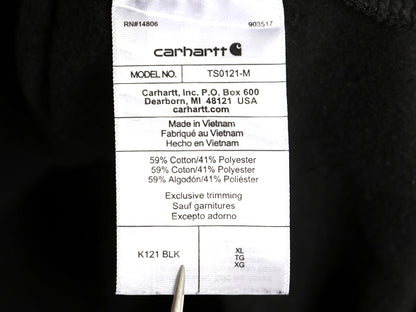 カーハート スウェット フード パーカー メンズ XL / 古着 トレーナー ミドルウェイト プルオーバー 裏起毛 ワンポイント 大きいサイズ 黒