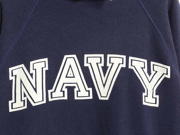 80s USA製 US NAVY プリント スウェット フード パーカー メンズ L ヴィンテージ 裏起毛 トレーナー プルオーバー ミリタリー USN ヘインズ