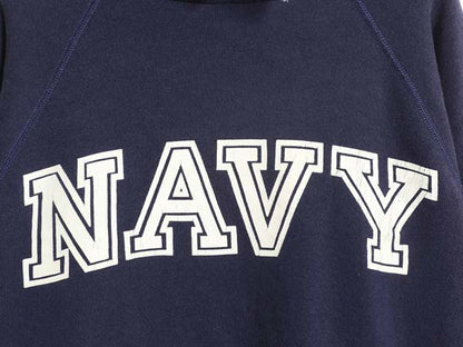 80s USA製 US NAVY プリント スウェット フード パーカー メンズ L ヴィンテージ 裏起毛 トレーナー プルオーバー ミリタリー USN ヘインズ