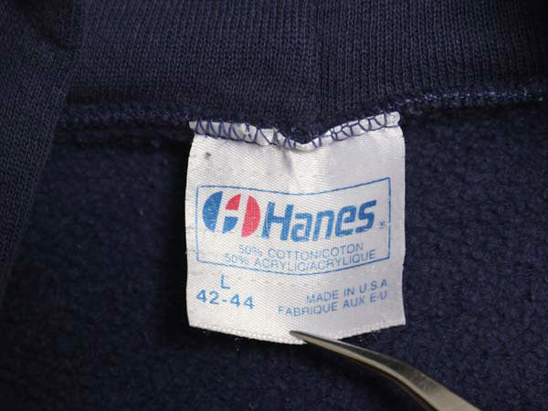 80s USA製 US NAVY プリント スウェット フード パーカー メンズ L ヴィンテージ 裏起毛 トレーナー プルオーバー ミリタリー USN ヘインズ