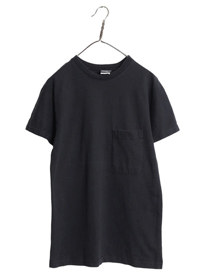 90s USA製 ポケット付き 無地 半袖 Tシャツ メンズ M オールド ヘビーウェイト コットン ポケT カットソー トップス シンプル ブランク 黒