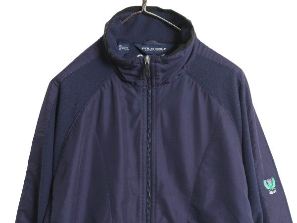 90s ポロゴルフ ラルフローレン ナイロン フリース ジャケット メンズ XL / オールド ポロ フルジップ ハイネック ジャンパー 大きいサイズ