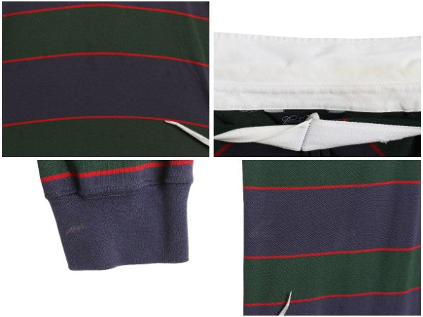 ブルックスブラザーズ ボーダー 長袖 ラガーシャツ メンズ XL / ラグビー 長袖シャツ ポロシャツ ワンポイント 大きいサイズ マルチカラー