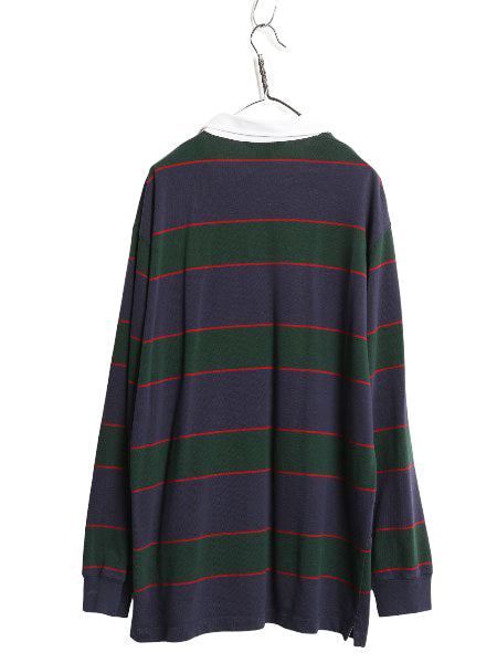 ブルックスブラザーズ ボーダー 長袖 ラガーシャツ メンズ XL / ラグビー 長袖シャツ ポロシャツ ワンポイント 大きいサイズ マルチカラー