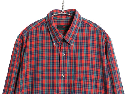 80s Abercrombie&Fitch チェック 長袖 ボタンダウン シャツ メンズ L / ヴィンテージ コットン ポケット付き マルチカラー カジュアル 薄手