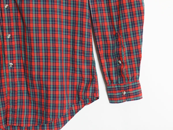80s Abercrombie&Fitch チェック 長袖 ボタンダウン シャツ メンズ L / ヴィンテージ コットン ポケット付き マルチカラー カジュアル 薄手