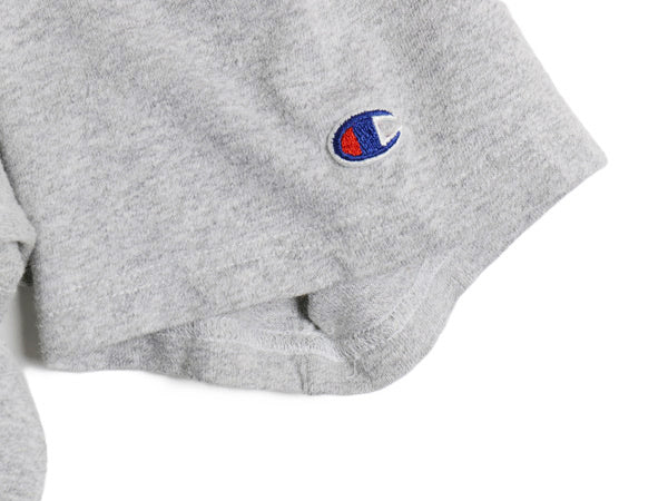 90s USA製 チャンピオン カレッジ プリント 半袖 Tシャツ メンズ XL / オールド 目付き カットソー 大きいサイズ シンプル 霜降り グレー