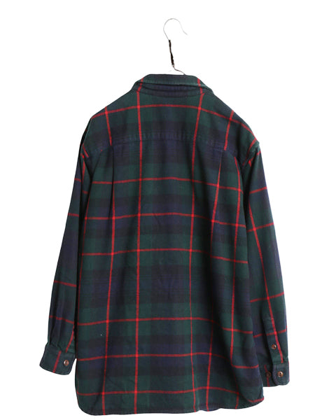 90s ローレン ラルフローレン チェック 長袖 ヘビー フランネル シャツ レディース メンズ M / オールド ポロ ネルシャツ ヘビーウェイト