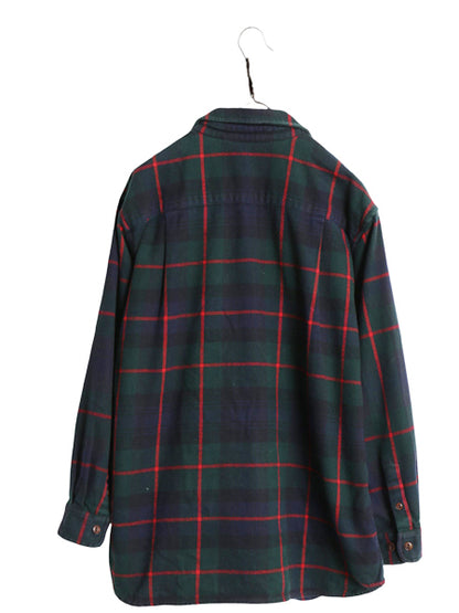 90s ローレン ラルフローレン チェック 長袖 ヘビー フランネル シャツ レディース メンズ M / オールド ポロ ネルシャツ ヘビーウェイト