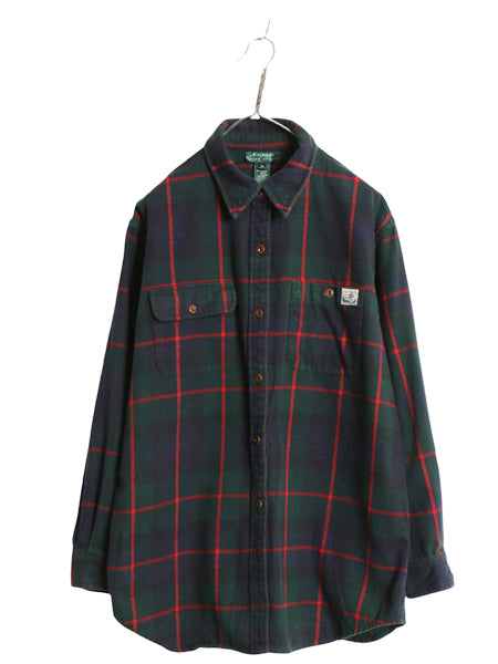 90s ローレン ラルフローレン チェック 長袖 ヘビー フランネル シャツ レディース メンズ M / オールド ポロ ネルシャツ ヘビーウェイト
