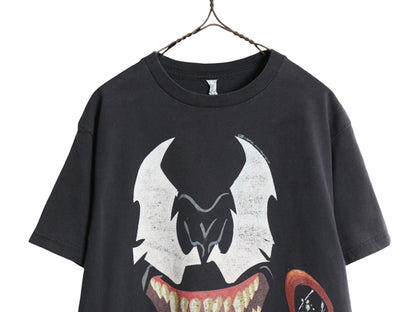00s ★ ヴェノム イラスト プリント Tシャツ メンズ M / 古着 オールド ムービー 映画 マーベル スパイダーマン キャラクター アメコミ 黒