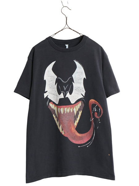 00s ★ ヴェノム イラスト プリント Tシャツ メンズ M / 古着 オールド ムービー 映画 マーベル スパイダーマン キャラクター アメコミ 黒