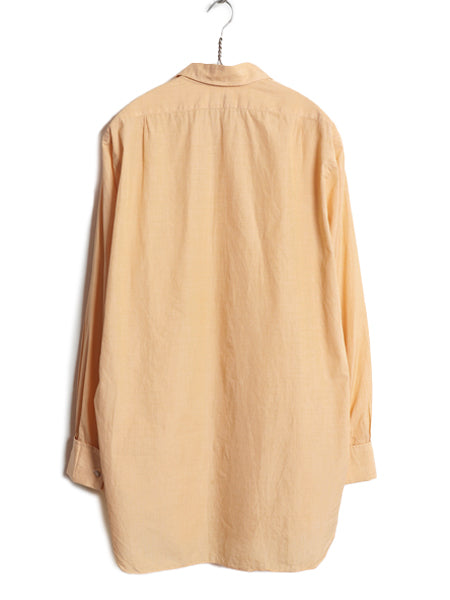 60s 70s ビスポーク ★ アスコットチャン 長袖 ドレス シャツ メンズ L 程/ 古着 ヴィンテージ カスタムメイド ダブルカフス コットン 無地