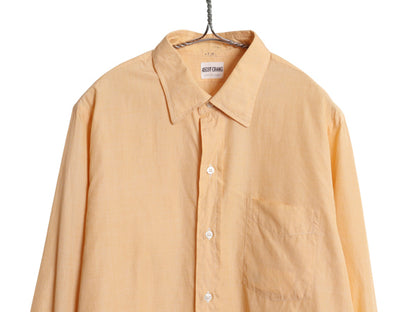 60s 70s ビスポーク ★ アスコットチャン 長袖 ドレス シャツ メンズ L 程/ 古着 ヴィンテージ カスタムメイド ダブルカフス コットン 無地