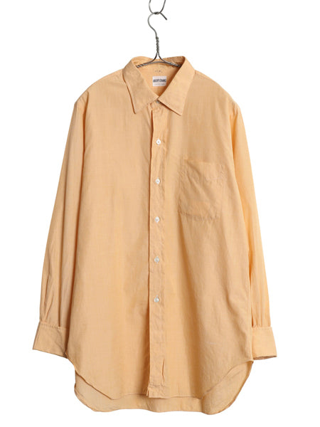 60s 70s ビスポーク ★ アスコットチャン 長袖 ドレス シャツ メンズ L 程/ 古着 ヴィンテージ カスタムメイド ダブルカフス コットン 無地