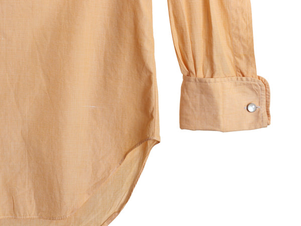 60s 70s ビスポーク ★ アスコットチャン 長袖 ドレス シャツ メンズ L 程/ 古着 ヴィンテージ カスタムメイド ダブルカフス コットン 無地