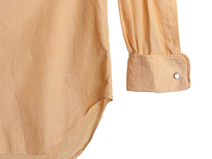 60s 70s ビスポーク ★ アスコットチャン 長袖 ドレス シャツ メンズ L 程/ 古着 ヴィンテージ カスタムメイド ダブルカフス コットン 無地