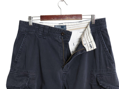 90s ポロ ラルフローレン カーゴ ショーツ メンズ 36 / オールド ヴィンテージ 加工 ショートパンツ チノ ミリタリー タイプ M-65 M-51 紺