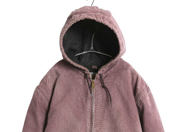 US企画 カーハート アクティブ ジャケット レディース XXL メンズ XL 程 ダック パーカー 中綿 キルティング ライナー ブルゾン フルジップ