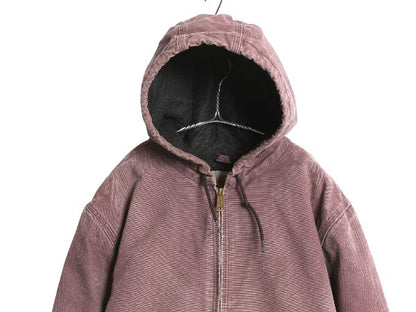 US企画 カーハート アクティブ ジャケット レディース XXL メンズ XL 程 ダック パーカー 中綿 キルティング ライナー ブルゾン フルジップ