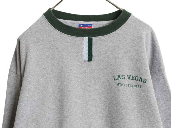 00s チャンピオン ワンポイント プリント スウェット メンズ XL / オールド チョコチン トレーナー 裏起毛 ヘビーウェイト 大きいサイズ 灰