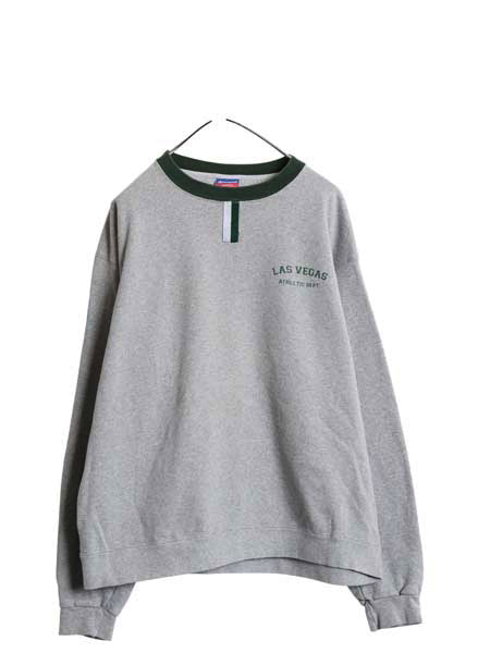 00s チャンピオン ワンポイント プリント スウェット メンズ XL / オールド チョコチン トレーナー 裏起毛 ヘビーウェイト 大きいサイズ 灰