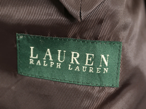 00s ローレン ラルフローレン ステンカラー コート メンズ L 程 古着 オールド ポロ ウール カシミヤ ツイード ロングコート チェスター 茶