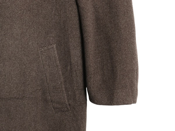 00s ローレン ラルフローレン ステンカラー コート メンズ L 程 古着 オールド ポロ ウール カシミヤ ツイード ロングコート チェスター 茶