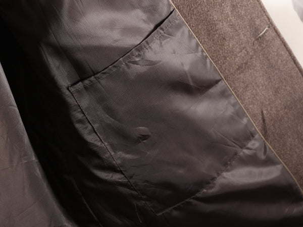 00s ローレン ラルフローレン ステンカラー コート メンズ L 程 古着 オールド ポロ ウール カシミヤ ツイード ロングコート チェスター 茶