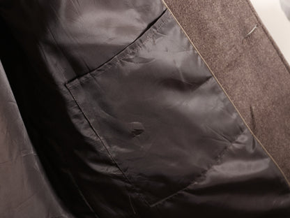 00s ローレン ラルフローレン ステンカラー コート メンズ L 程 古着 オールド ポロ ウール カシミヤ ツイード ロングコート チェスター 茶