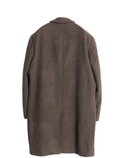 00s ローレン ラルフローレン ステンカラー コート メンズ L 程 古着 オールド ポロ ウール カシミヤ ツイード ロングコート チェスター 茶
