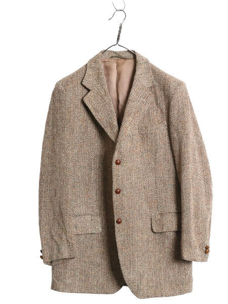 60s DUNN&Co ハリスツイード テーラード ジャケット メンズ L 古着 旧