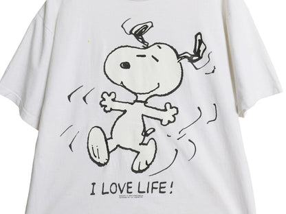 90s USA製 スヌーピー プリント Tシャツ メンズ レディース L オールド ピーナッツ オフィシャル キャラクター イラスト シングルステッチ